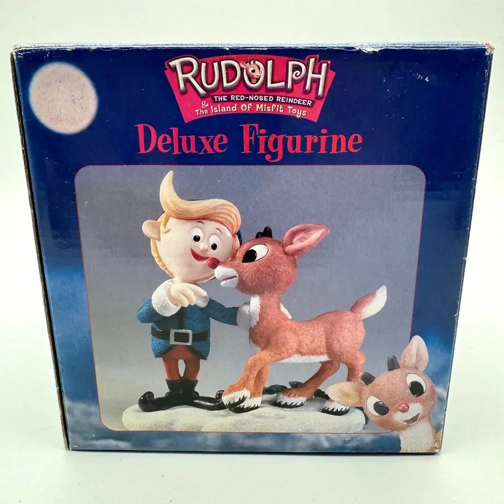 Vintage Rudolph Red Nosed Reindeer & Hermey the Elf Enesco Deluxe Figurine